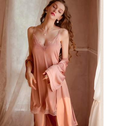 Élégance Lace Saten Gecelik Takımı