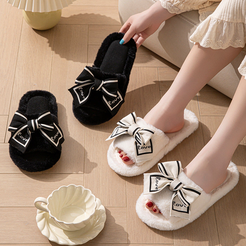 Love Bow Peluş Ev Terliği