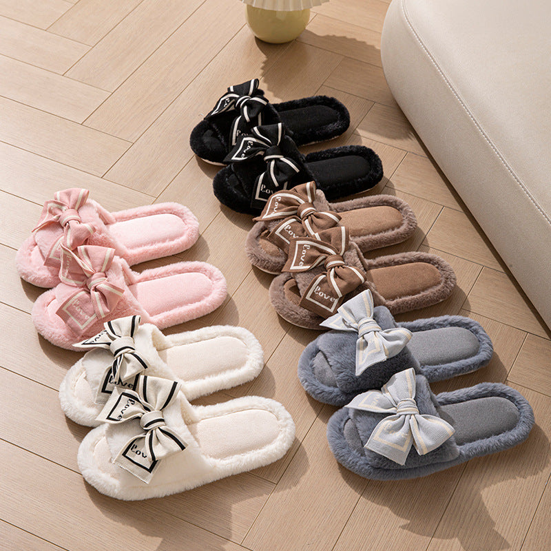 Love Bow Peluş Ev Terliği