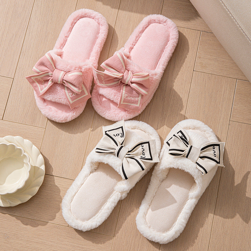 Love Bow Peluş Ev Terliği