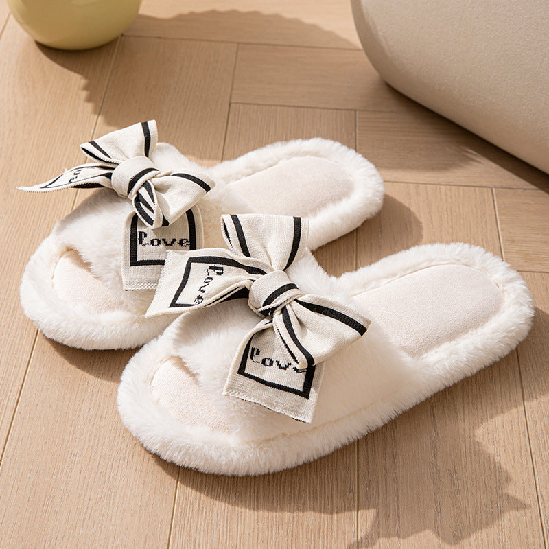 Love Bow Peluş Ev Terliği