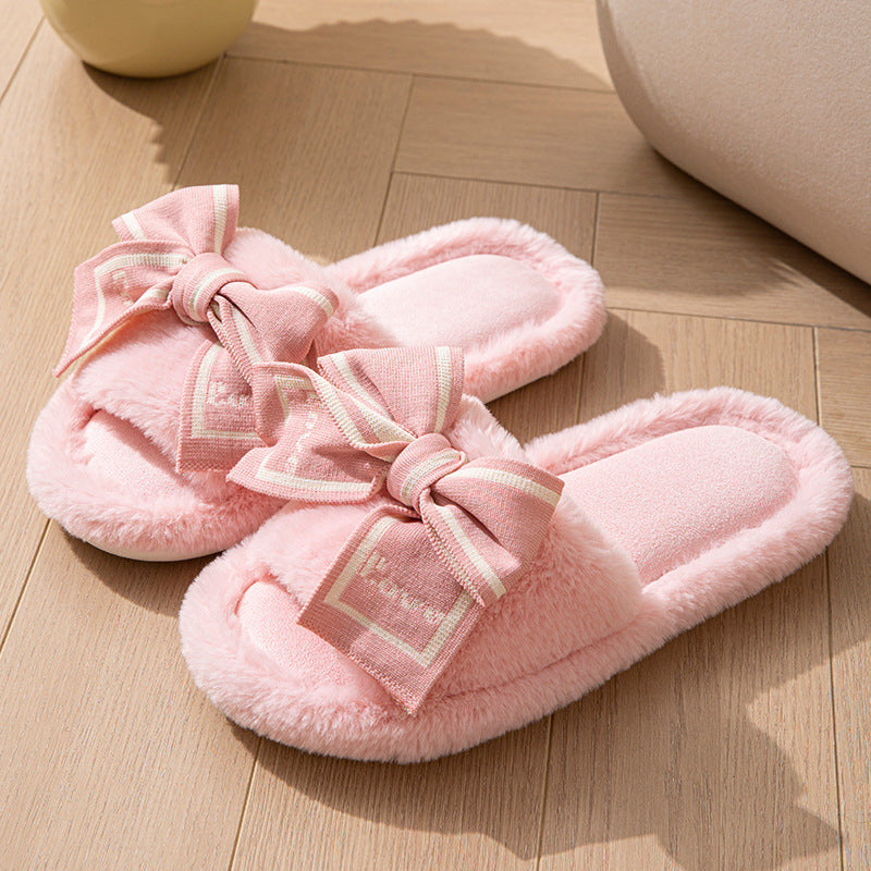 Love Bow Peluş Ev Terliği