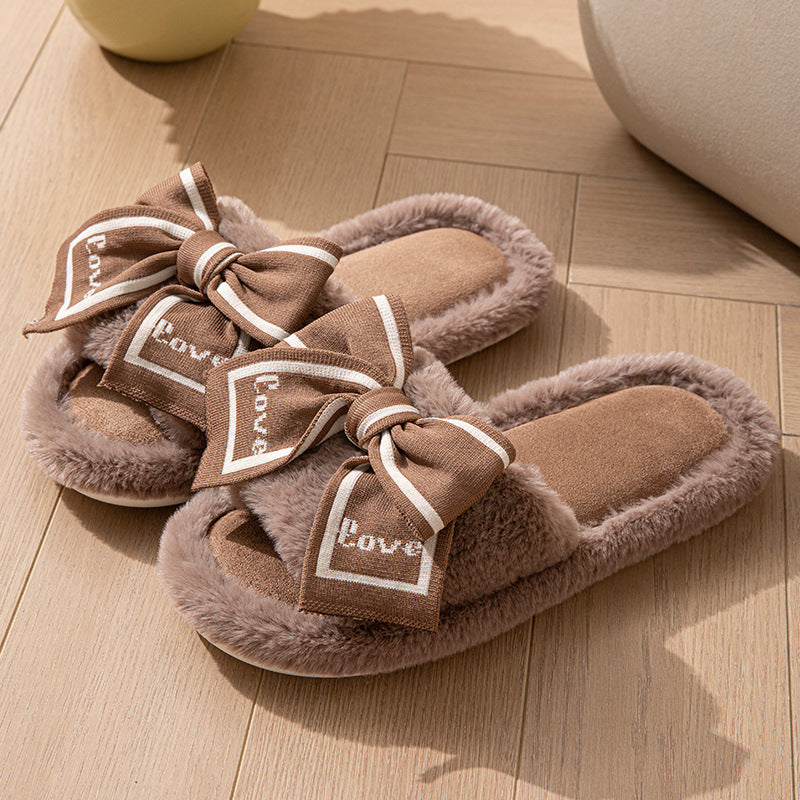 Love Bow Peluş Ev Terliği