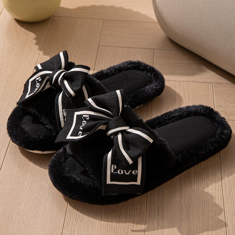 Love Bow Peluş Ev Terliği