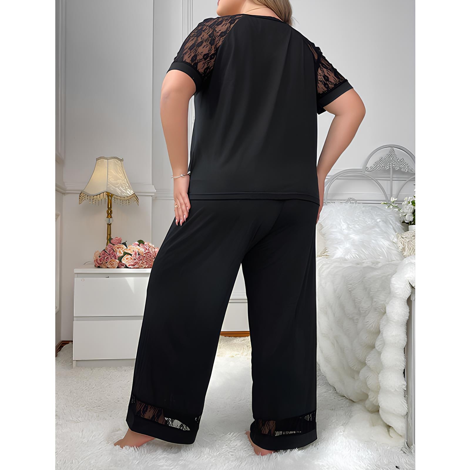 Blumenmuster-Satin-Pyjama-Set mit dünnen Trägern