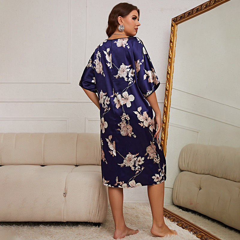 Blumenmuster-Satin-Pyjama-Set mit dünnen Trägern