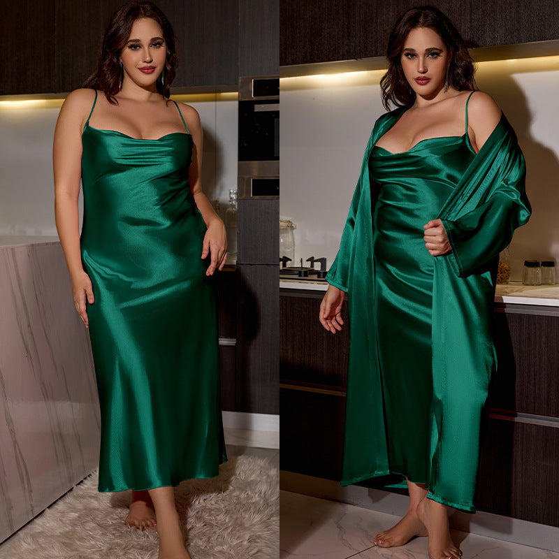 Blumenmuster-Satin-Pyjama-Set mit dünnen Trägern