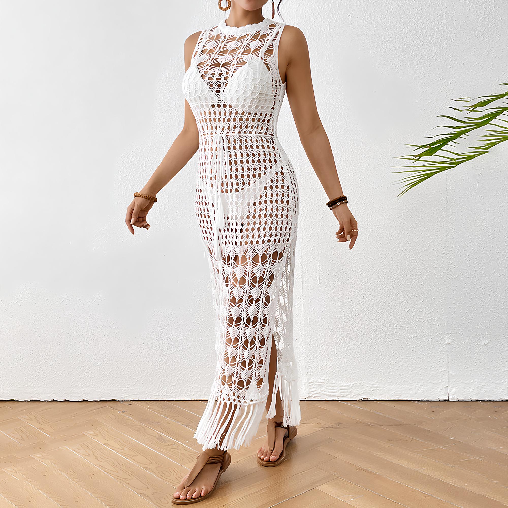 Negligé- und Morgenmantel-Set aus Satin mit Spitzen-Details, tiefem Dekolleté vorne und hinten sowie Spaghettiträgern