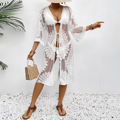 Luxe Leaf Transparan Kimono