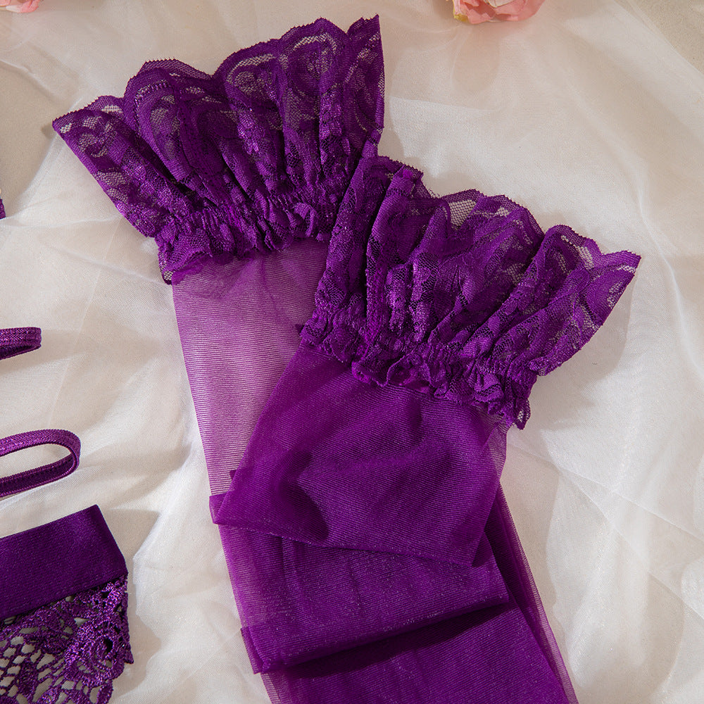 Purple Temptation Jartiyer Fantezi Takım