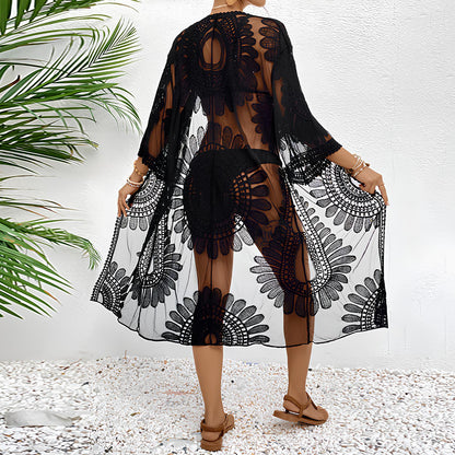 Luxe Leaf Transparan Kimono