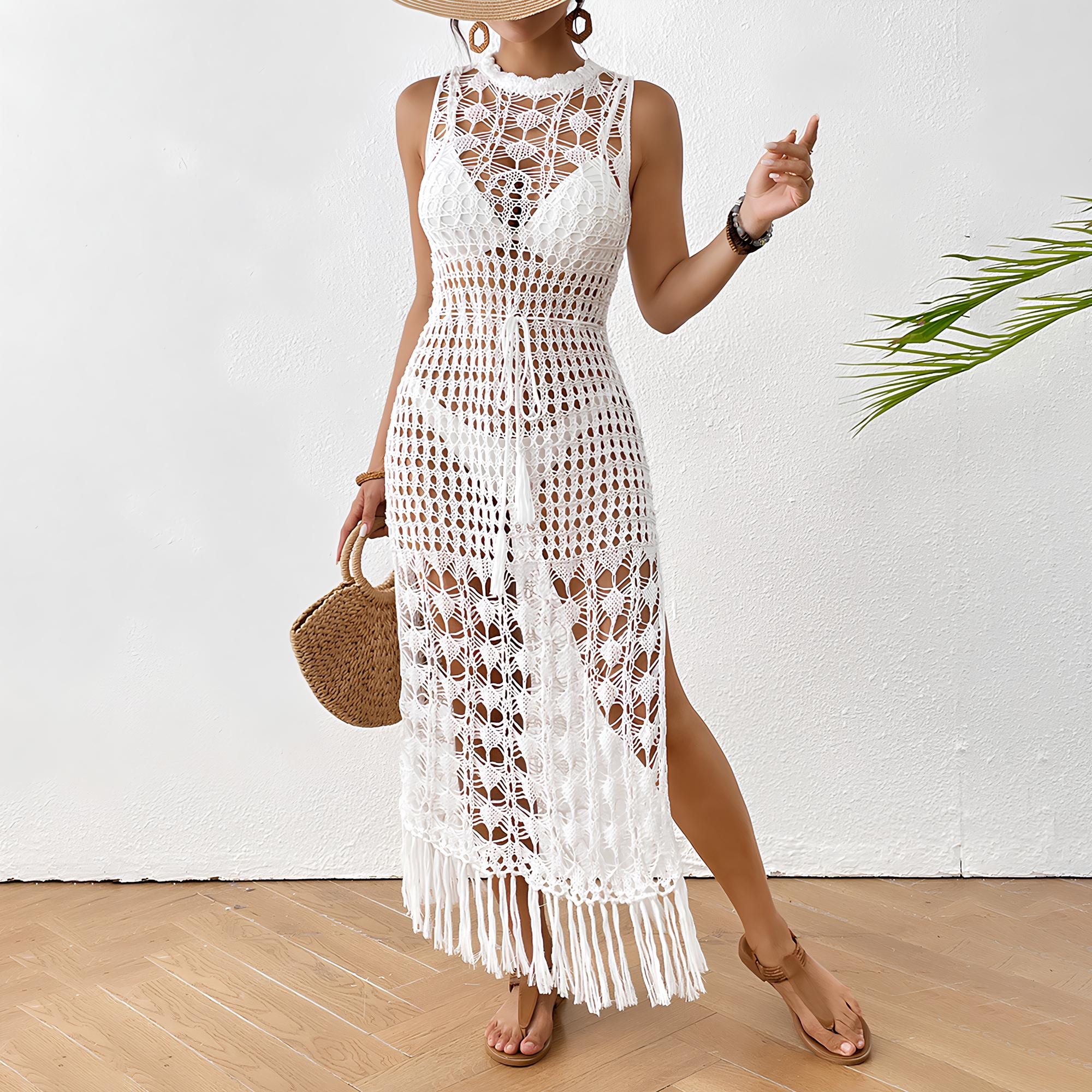 Negligé- und Morgenmantel-Set aus Satin mit Spitzen-Details, tiefem Dekolleté vorne und hinten sowie Spaghettiträgern