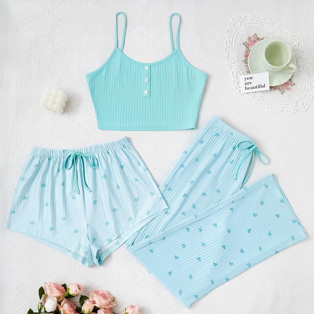 Negligé- und Morgenmantel-Set aus Satin mit Spitzen-Details, tiefem Dekolleté vorne und hinten sowie Spaghettiträgern